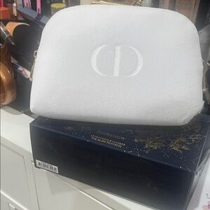 Dior Snowy White Pouch with Gold Details New in Box! This is only for the bag
